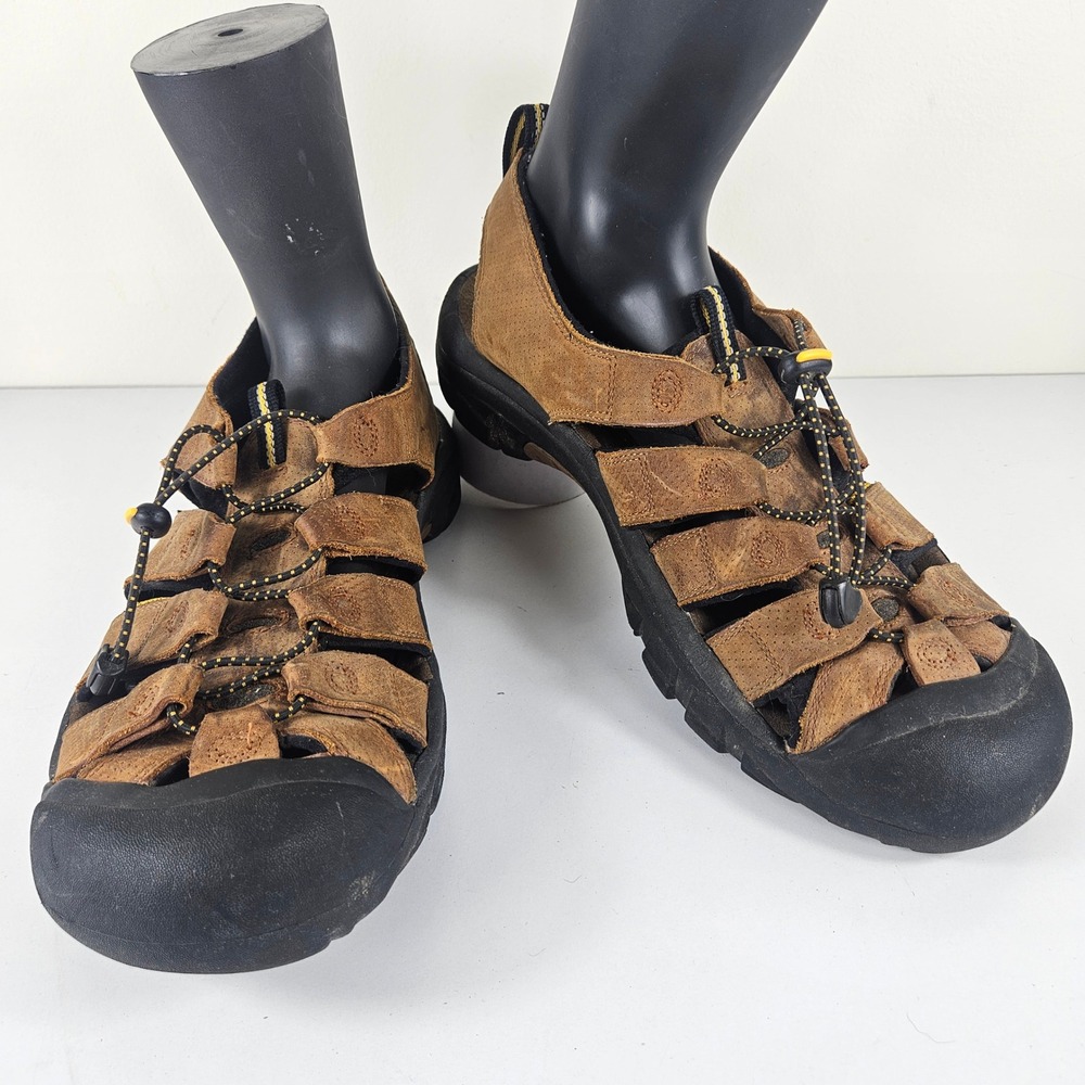 Keen Newport Mens 14 Brown Leather Waterproof Sport Sandals Hiking Trail